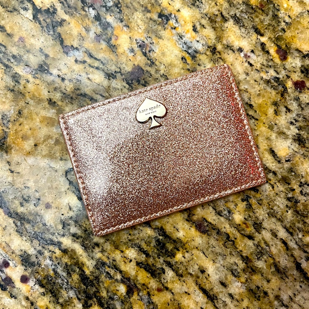 Kate Spade Card Holder, Rose Gold (EUC)